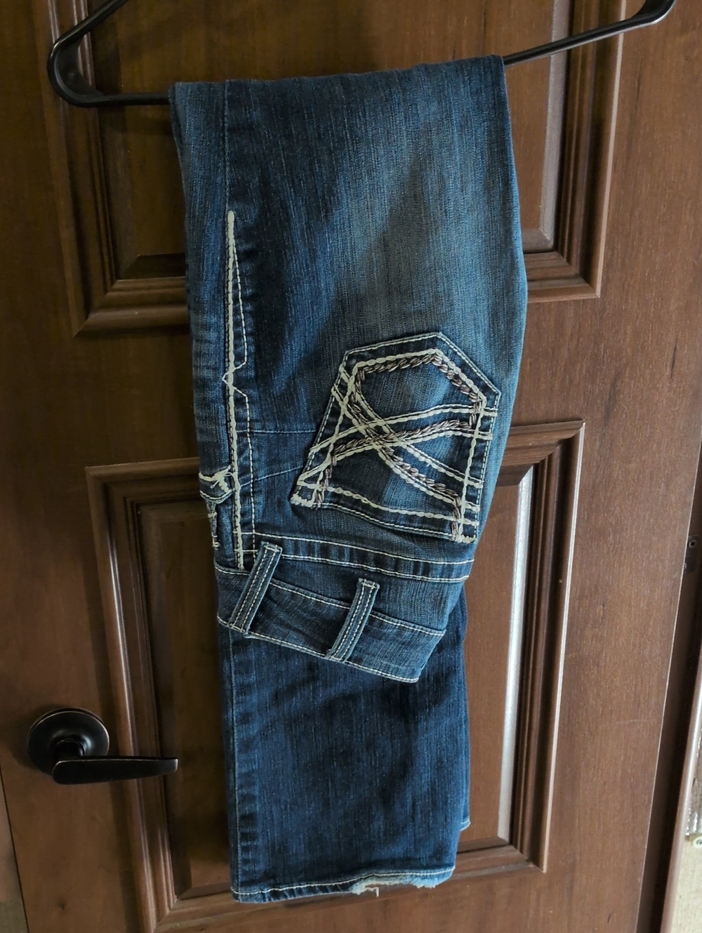 Ariat Dark Blue Bootcut Jeans with Contrast Pocket Stitching